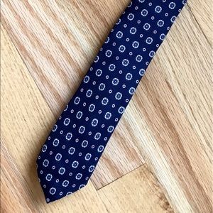 Silk Print Tie - Barneys New York - blue tie